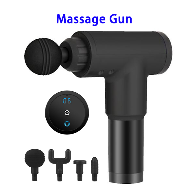 Professional Rechargeable Deep Tissue 6 Speeds Electric Device Muscle Massage Gun(Black)