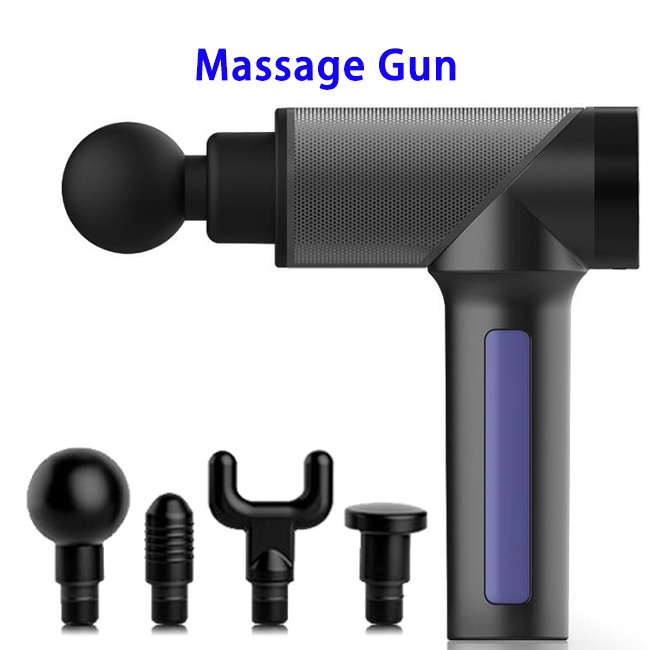New product 6 Speeds Adjustments Metal Heat Sink Al Intelligent Control Chip Massage Gun(Black)