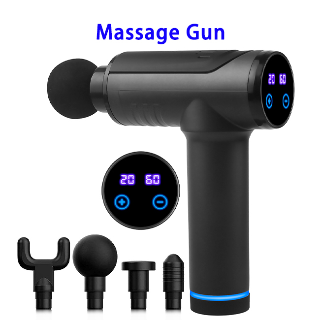 CE ROHS 20 Speed 4 Heads LED Display Electric Vibration Muscle Massage Gun Manufacturers or
