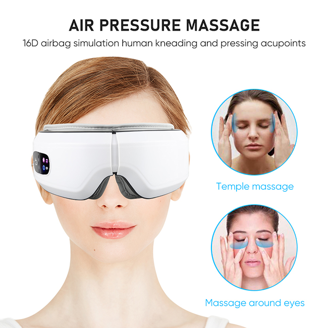 Smart Eye Massager with Heat Compression Rechargeable Vibration Music Electric Eye Massage