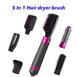 Detachable 5 in 1 Hair Dryer Brush and Volumizer Hot Air Brush for Straightening Curling Drying Combing Styling