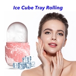 Ice Roller For Face Icing Tool Food-Grade Leak-Proof Silicone Reusable Face Massage Cube Ice Mold Holder (pink)