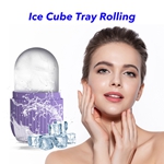 Ice Roller For Face Icing Tool Food-Grade Leak-Proof Silicone Reusable Face Massage Cube Ice Mold Holder (purple)