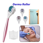 3 in 1 Home Use Skin Care 540 Micro Needles Facial Needle Roller Beard Derma Roller Microneedle Roller(Rose)