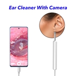 Wireless Otoscope Ear Wax Removal Spoon with Camera Compatible with Android Earpick Led Ear Cleaner with WIFI (white)
