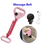 2 in 1 Lateral and Percussion Vibration Belt Slimming Vibration Massage Gun with Belt (Pink)