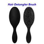 Ultra-soft Bristles Women Ergonomic Detangling Brush Wet And Dry Hair Detangler Hair Brush (Black)