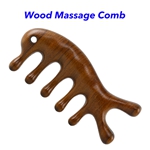 Natural Golden Sandalwood Wood Wide Tooth Hair Comb Head Scalp Massage Wooden Comb