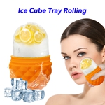 Ice Cube Tray Mold Skin Care Icing Tool Silicone Ice Roller For Face And Eye(Orange)