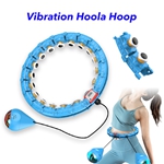 Smart Weighted Fit Hoop Weight Loss 24 Detachable Knots Fitness Massage Workout Equipment with Ball of light effects (blue)