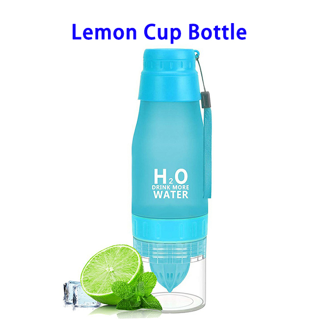 New Arrivals Amazon Hot Sell Food Grade Quality Juice Infuser H2O Lemon Drinking Water Bottles (Blue)