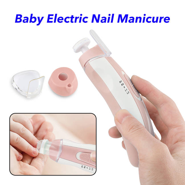 Safety Baby Electric Nail File Trim Polish Grooming Kit for Infant Toddler Kids Baby Electric Nail Manicure(White)