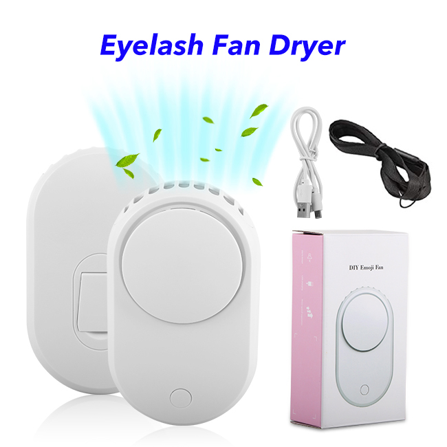 Mini Eyelash Fan Dryer USB Air Conditioning Blower for Eyelash Extension Application (White)