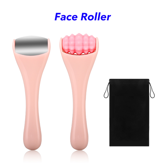 Face Roller Massager Face and Body Massage Instrument Massage Face Roller(Pink)