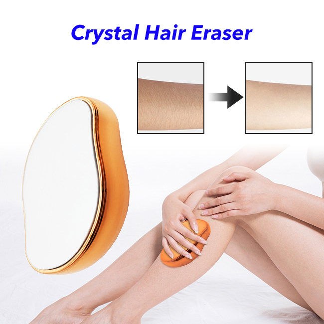 Painless Magic Crystal Glass Hair Remover Crystal Hair Remover for Women and Men(Orange)