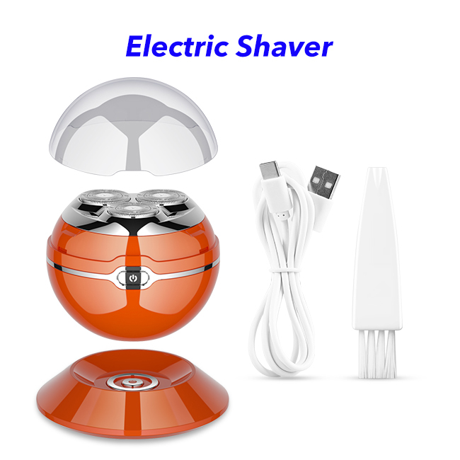 Electric Head Shaver for Bald Head USB Rechargeable Waterproof Hair Trimmer for Wet and Dry (Orange)