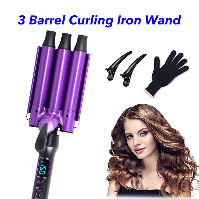 3 Barrel Hair Curling Iron Rotating Electric Professional Hair Curler Waver Wand for Hairstyle