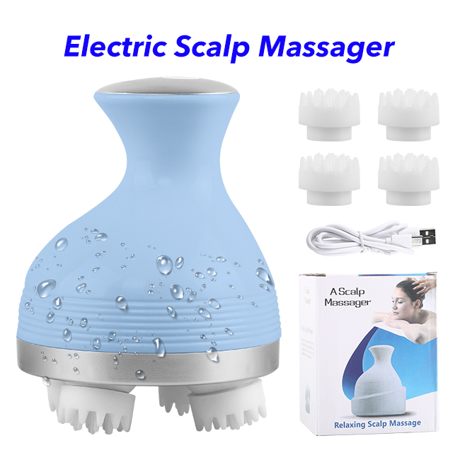 Scalp Electric Head Massager Scalp Head Massager Machine Head Massage Scalp(Blue)