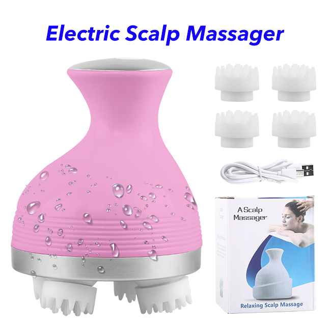 Scalp Electric Head Massager Scalp Head Massager Machine Head Massage Scalp(Pink)