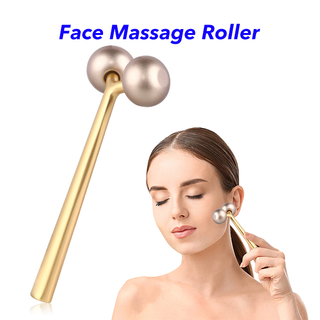 New Arrival Cool Sensation Zinc Alloy Face Roller Relieves Stress Tension And Tighten Skin Face Massage Roller