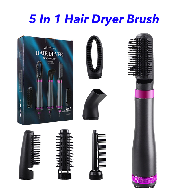 Professional Hot Air Brush Detachable Hair Dryer Brush Strong Wind 5 In 1 Hair Dryer for Hair Drying Combing Styling