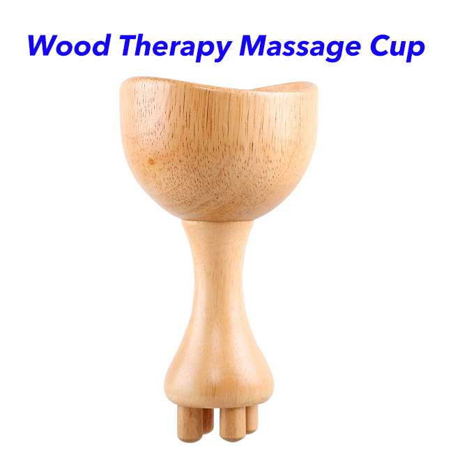 Upgrade Wooden Massage Cup Mushroom Head Roller Wood Therapy Swedish Cup Lymphatic Drainage Massager (Rubber Wood)