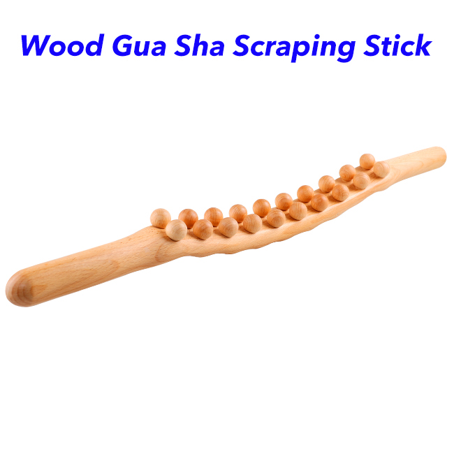 Wood Therapy Massage Tool Wooden Massage Tools 20 Beads Anti Cellulite Wooden Scraping Roller Stick 