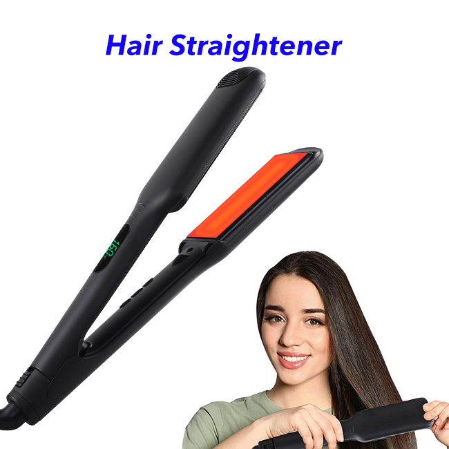 Professional Flat Iron LED Digital Display Wide Plate Straightener Fast Heating Hair Straightener