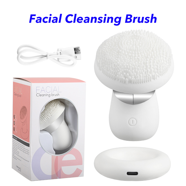 Waterproof Face Cleansing Brush USB  Skin Care Brush Wireless Charger Facial Silicone Cleansing Brush