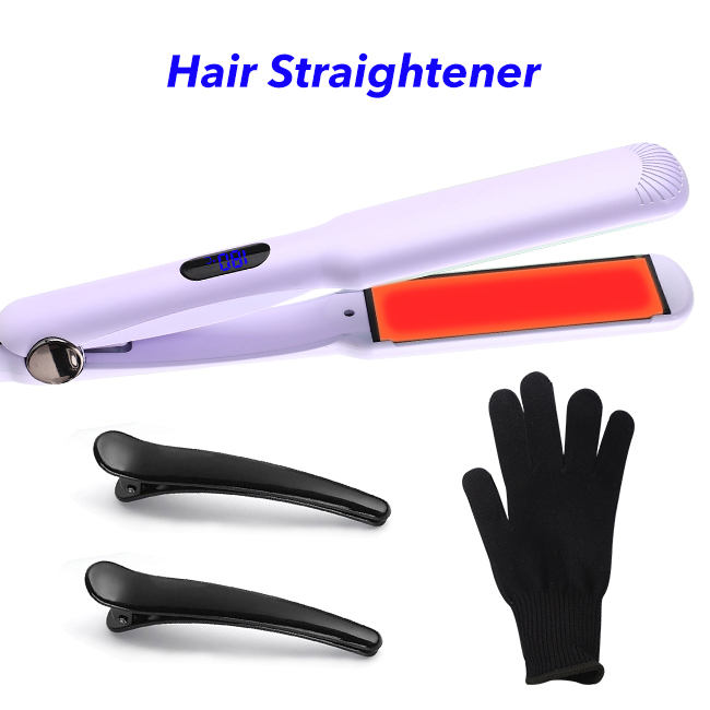 LCD Ceramic Heating Hair Straightener Wide Plate Flat Iron Humanization Design Professional Hair Straightener
