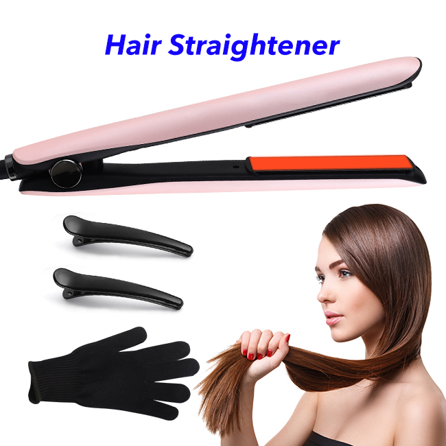 2 in 1 Hair Straightener and Curler Ceramic Anti Scalding Flat Iron PTC Heating LCD Professional Hair Straightener