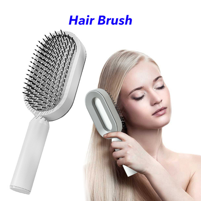 3D Anti-Static Air Cushion Massager Brush Airbag Comb Self Cleaning Detangling Hairdressing Brush for Women(white)
