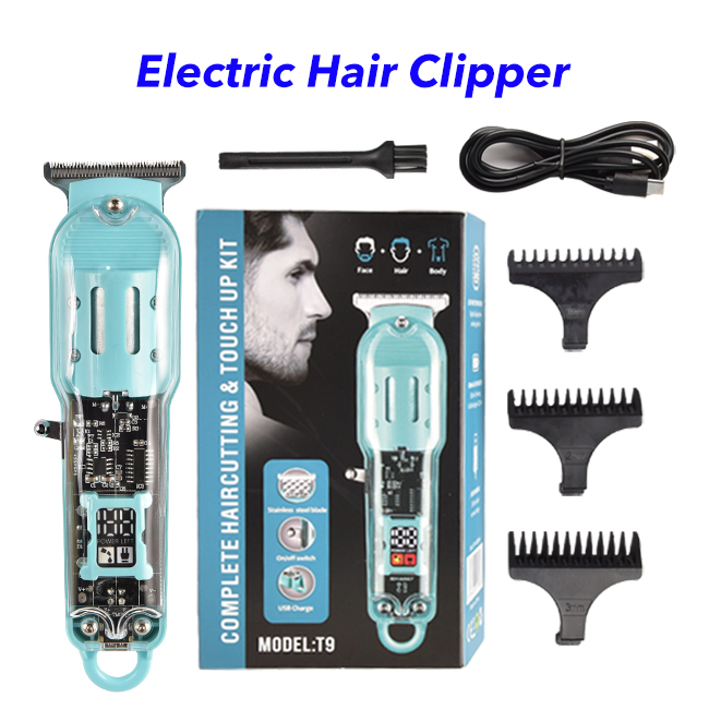 Professional Cordless Barber Hair Trimmers & Clippers for Hair Cutting Grooming Rechargeable Beard Trimmer ( Blue )