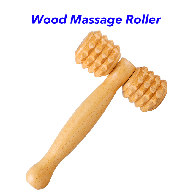 Multi-functional T Shaped Massage Roller Head Facial Massager Wood Maderoterapy Massage Tools