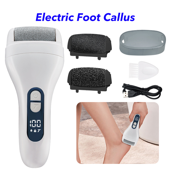 Foot Scrubber Electric Callus Remover Shaver Pedicure Tools Set Foot File for Feet (Blue)