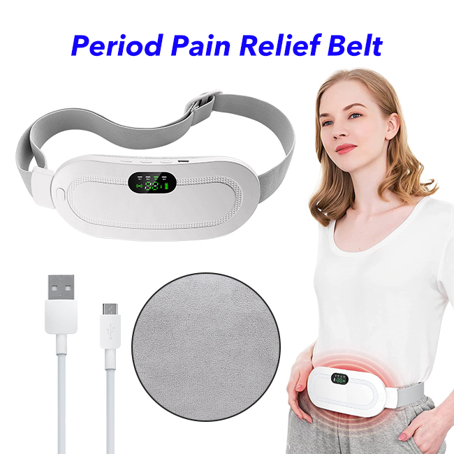 Heating Pads Menstrual Cramps Menstrual Heating Pad Period Pain Relief Wrap Belt(White)