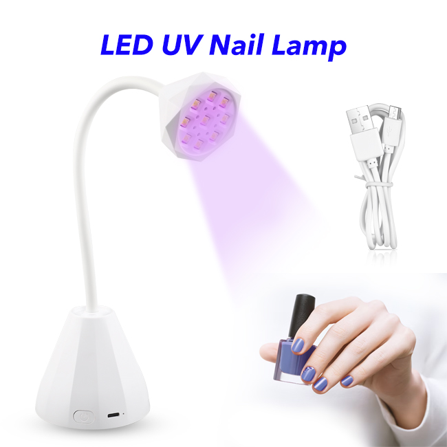 Cordless UV LED Nail Lamp 360 Degree Rotatable Mini Dry Nail Dryer Gel Nail Polish Curing Lamp for Home