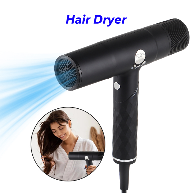 Professional Salon Fast Drying 1300W 110000 RPM Negative Ion High Speed Hair Dryer with Diffuser and Nozzle