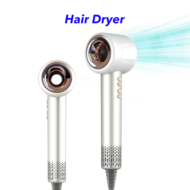 Powerful Fast Drying 110000rpm Ionic Hair Dryer Blow Dryer Fast Dry Low Noise Blow Dryer(White)
