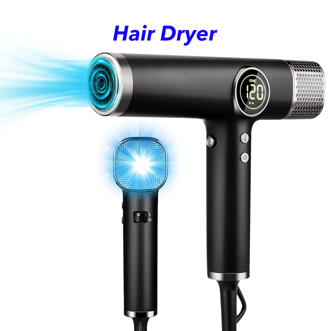 1800W High Speed Hair Dryer High Quality Portable Salon Ionic LED Hair Blow Dryer