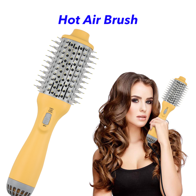 1000W One-Step Hair Dryer And Styler Portable 4 In 1 Hot Air Brush Multifunctional Hair Dryer Brush(Yellow)