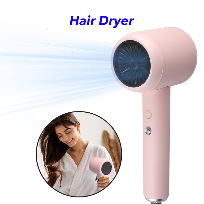 Professional Light Weight Salon Hair Blow Dryer New One Step Portable Negative Ion Hair Dryer(pink)