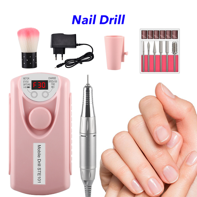 30000Rpm Portable Professional Electric Nail Drill Machine(Pink)