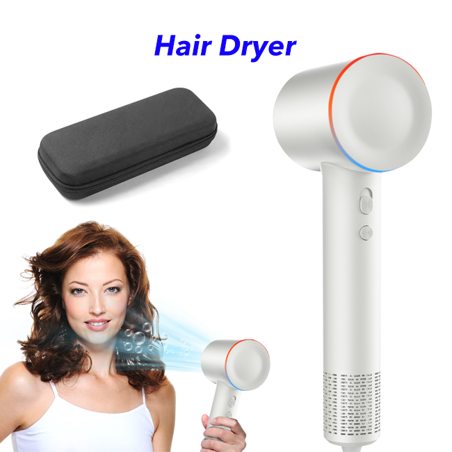 Professional Light Weight Hair Blow Dryer New One Step Portable Negative Ion Hair Dryer(White)