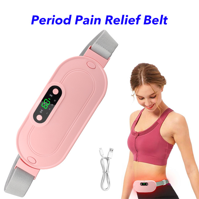 Smart Portable Menstrual Cramp Period Pain Relief Heating Massage Belt for Women(Pink)