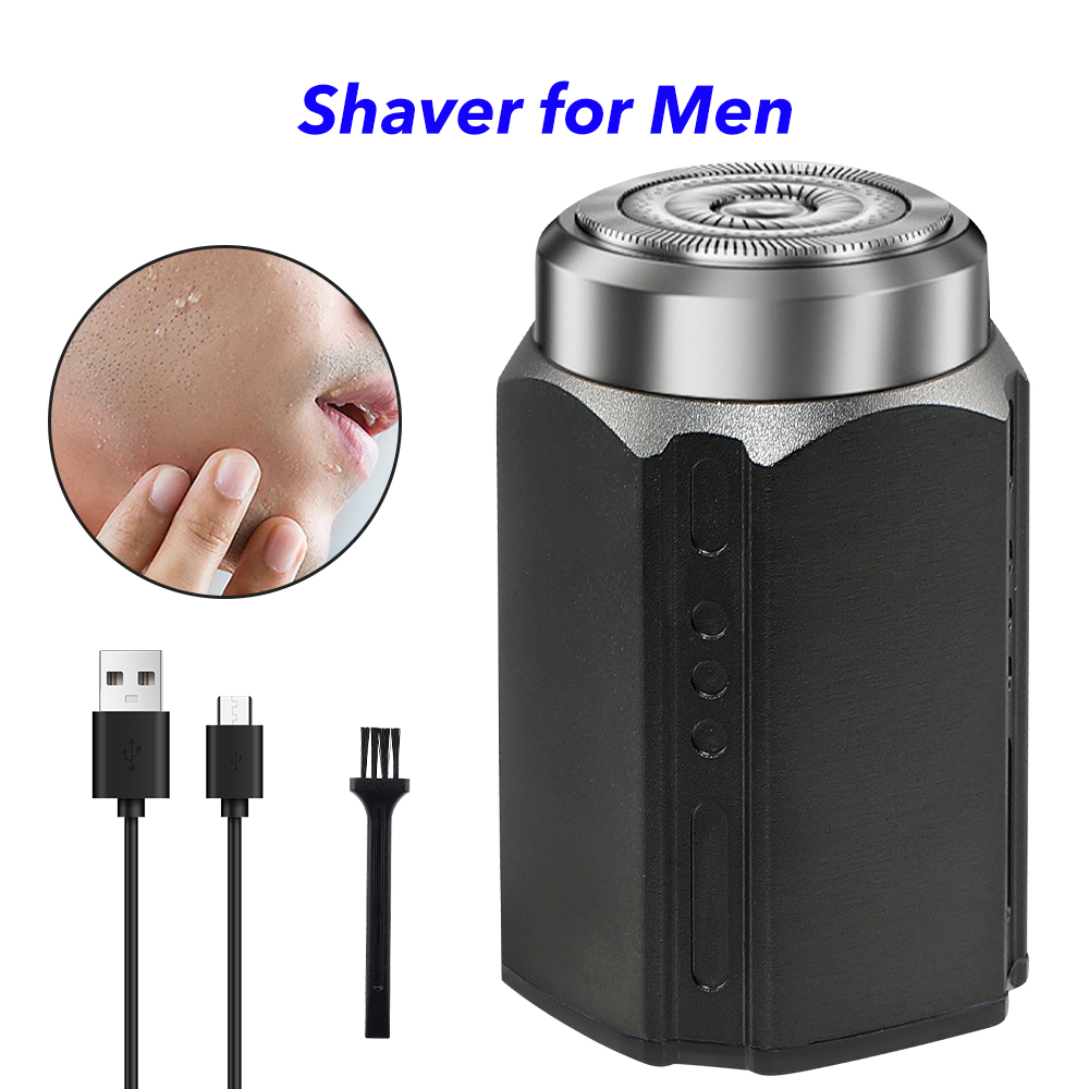 Mini Electric Razor Portable Pocket Size Wet And Dry Men Razor Usb Rechargeable Shaver (Black)
