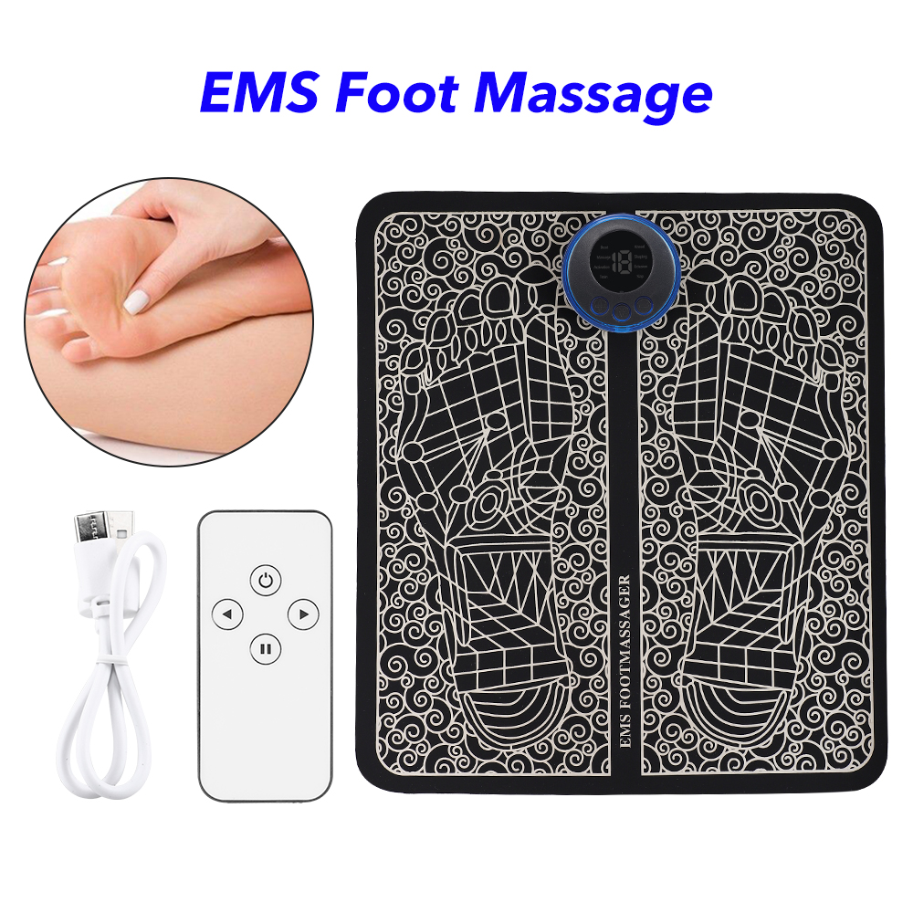Home Use Portable Electric Massage Pad EMS Foot Massager Mat Pad with Remote Controller