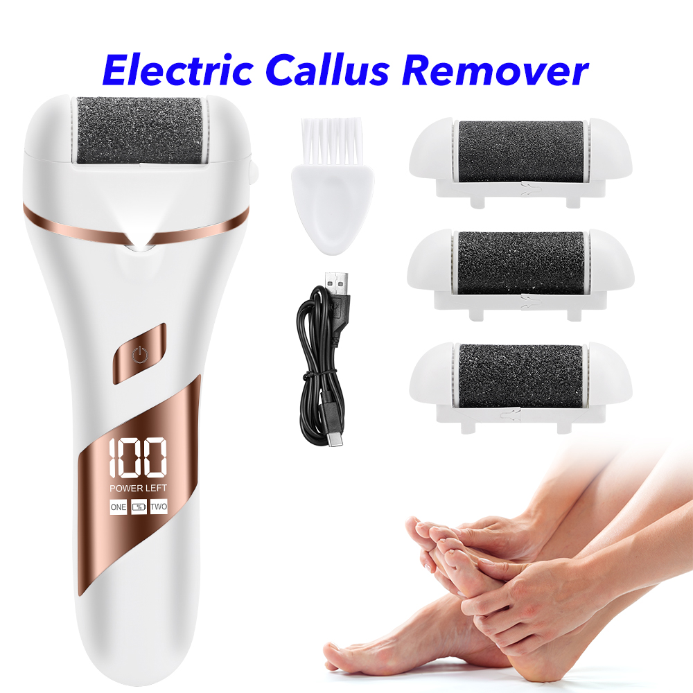 New Arrival USB Rechargeable Pedicure Foot File Electric Callus Remover for Feet(White)