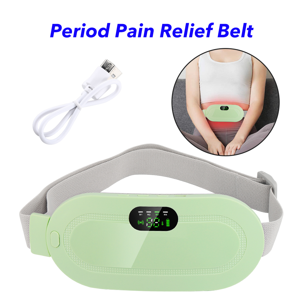 Heating Pads Menstrual Cramps Menstrual Heating Pad Period Pain Relief Wrap Belt(Green)