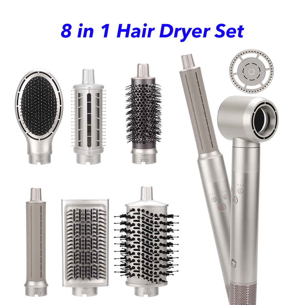 New Design 8 in 1 Multi Hair Styler Foldable Hairdryer 110000rpm High Speed Hair Dryer Brush Professional Hair Styler Brush